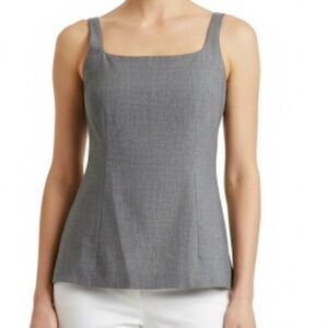 Dana Buchman Sleeveless Square Neck Sleeveless Tank Top Shirt Blouse Grey S